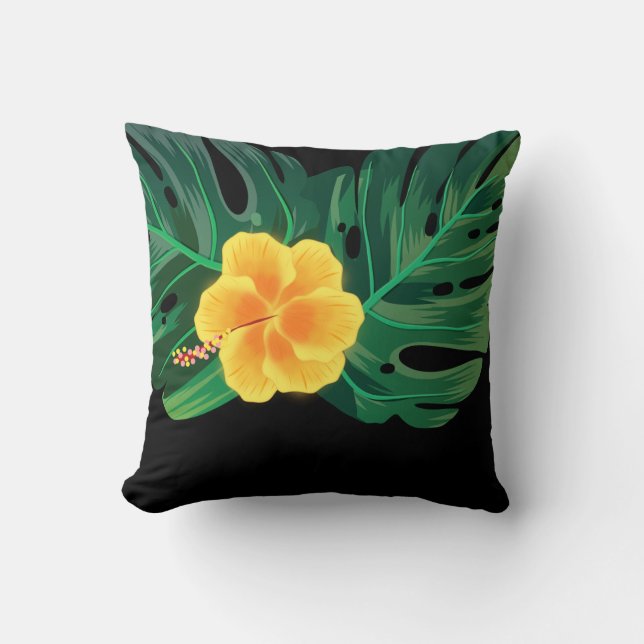 Cojín Decorativo Flor Tropical Hibiscus Luau (Anverso)