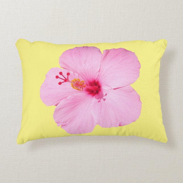 Cojín Decorativo Flor tropical Hibiscus rosa (Anverso)