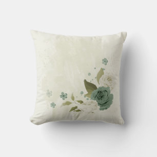 Cojín Decorativo flor verde salada y blanca