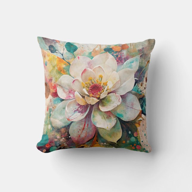Cojín Decorativo Flor Vibrante (Anverso)