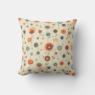 Cojín Decorativo Flor vintage florece cuchicheo cuadrado. ver2