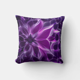 Cojín Decorativo Flor violeta profunda fractal hipnótica