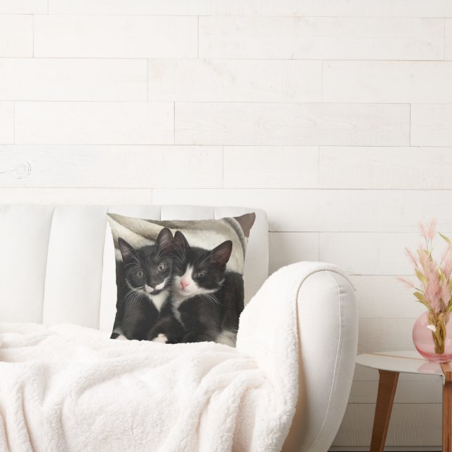 Cojín Decorativo Flor y felicidad Gatitos Pillow (Sofá)