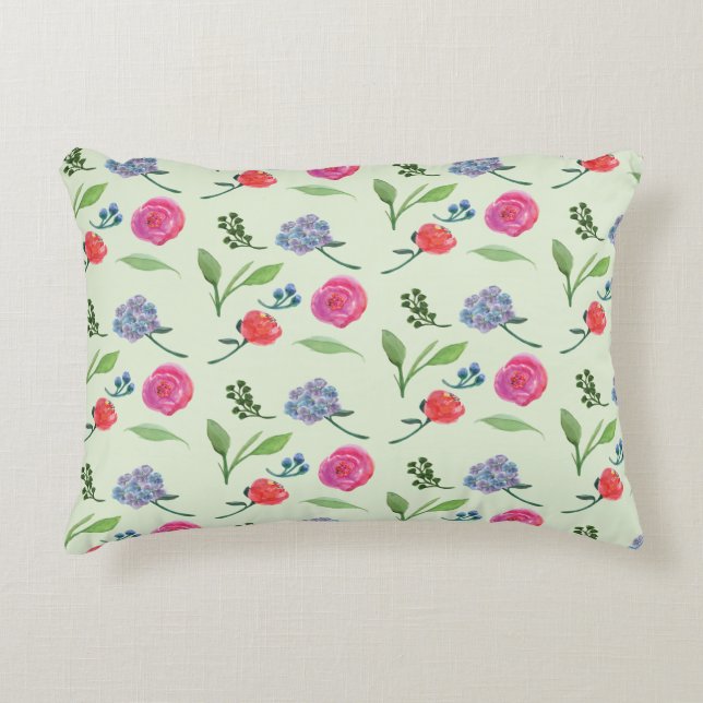 Cojín Decorativo Flora acuarela (Anverso)