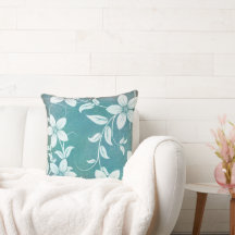 Flora blanca Verde azulada azul vintage antigua