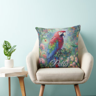 Cojín Decorativo Flora de orejas de loro en jungla personalizada