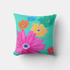 Cojín Decorativo Flora de verano turquesa