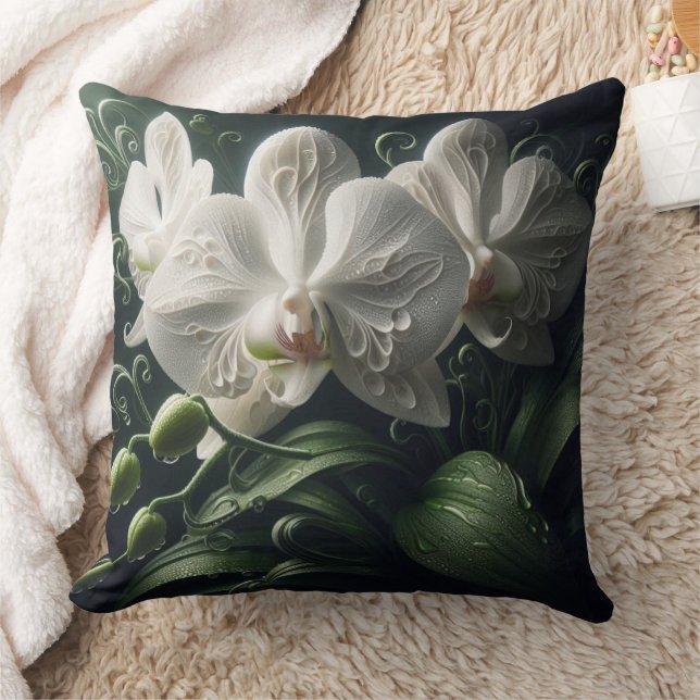 Cojín Decorativo Flora Orquídea Blanca (Manta)