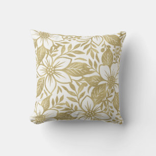 Cojín Decorativo Floración floral moderna dorada