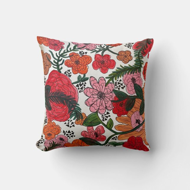 Cojín decorativo floral (Anverso)