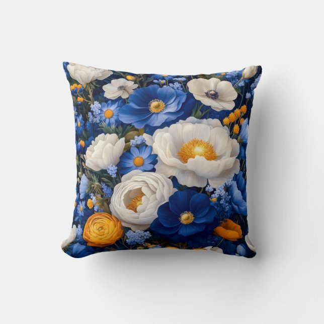 Cojín decorativo floral (Anverso)