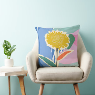 Cojín Decorativo Floral abstracto Dandelion Bloques de color Modern