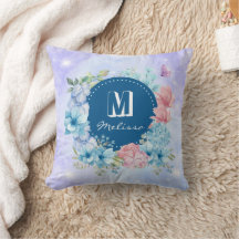 Floral Acuarela Azul Púrpura Moderno Brillante