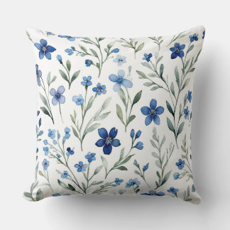 Cojín Decorativo Floral acuática azul y blanca