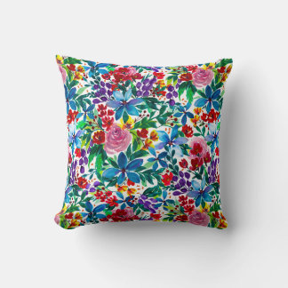 Cojín Decorativo Floral acuática moderna Phoebe en colores primario
