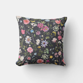 Cojín Decorativo Floral acuática: Patrón de verano suave.