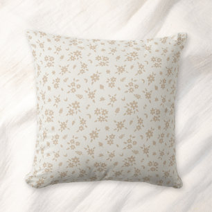 Cojín Decorativo Floral Alegre Silenciado Neutro Suave Crema Beige
