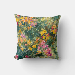 Cojín Decorativo Floral Amarillo Rosa