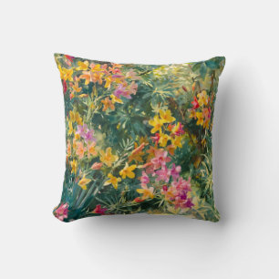 Cojín Decorativo Floral Amarillo Rosa