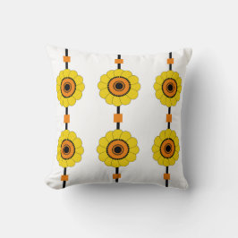 Cojín Decorativo Floral Amarillo y Naranja