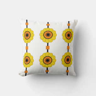 Cojín Decorativo Floral Amarillo y Naranja