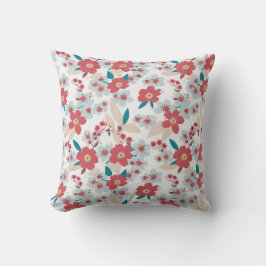 Cojín Decorativo Floral and Leaves Bouquets  Green Background