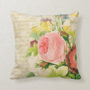 Cojín Decorativo Floral Antiguo
