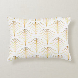 Cojín Decorativo Floral Art Decó: Elegancia Dorada.