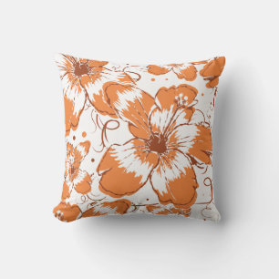 Cojín decorativo floral audaz Naranja Hawai