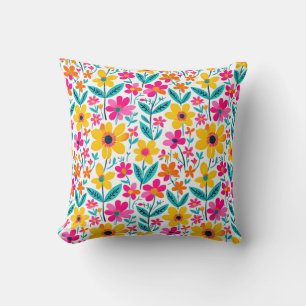 Cojín Decorativo Floral Audaz Pintado