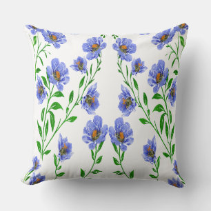 Cojín Decorativo Floral azul