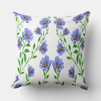 Cojín Decorativo Floral azul