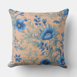 Cojín decorativo floral azul