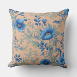 Cojín decorativo floral azul