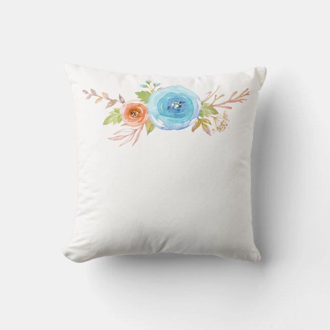 Cojín Decorativo Floral azul (Anverso)