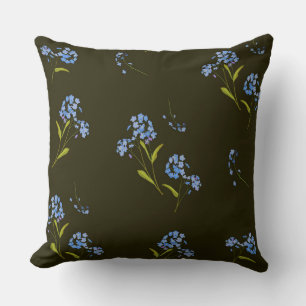Cojín Decorativo Floral azul delgada