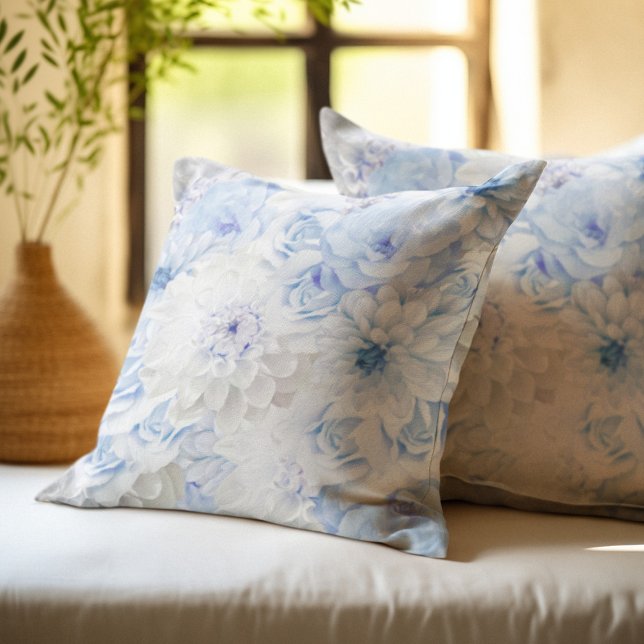 Cojín Decorativo Floral azul elegante (Subido por el creador)