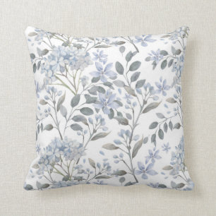 Cojín decorativo floral azul pálido