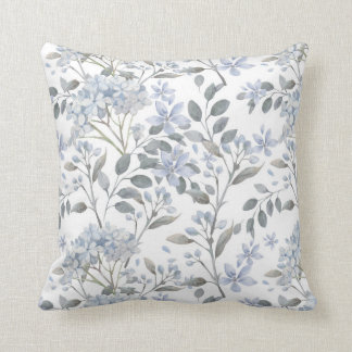 Cojín decorativo floral azul pálido