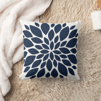 Cojín Decorativo Floral azul y blanca de la marina