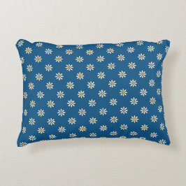 Cojín Decorativo Floral Azul y Blanco