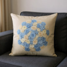 Floral Azul y Marfil