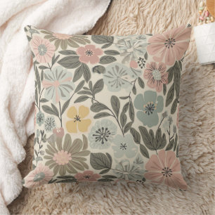 Cojín Decorativo Floral Beige Boho