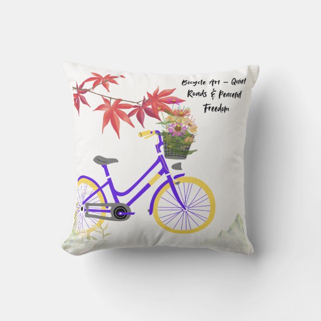 Cojín Decorativo Floral Bicycle Motivation Design (Anverso)