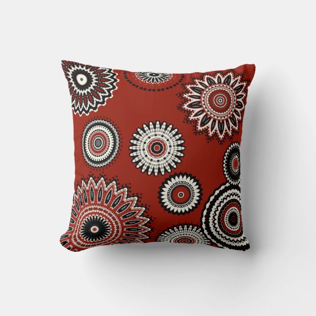 Cojín Decorativo Floral blanca negra en negrita (Anverso)