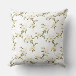 Cojín Decorativo Floral blanca romántica