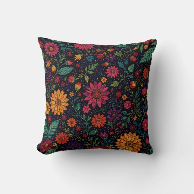 Cojín Decorativo Floral Boho (Anverso)