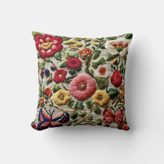 Cojín Decorativo Floral Bordado
