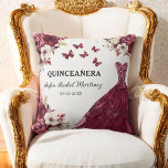 Cojín Decorativo Floral Borgoña Princesa Quinceanera Cumpleaños<br><div class="desc">El Cojín decorativo de cumpleaños de la floral princesa de Borgoña Quinceañera le da un toque de elegancia a su celebración. Con un rico fondo burdeos con delicados acentos florales, esta almohada se complementa perfectamente con una quinceañera temática a la princesa. Personalizado con el nombre o los detalles del evento,...</div>
