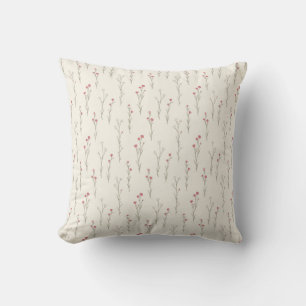 Cojín Decorativo Floral Botánico Moderno Simple Femenino Flor Silve
